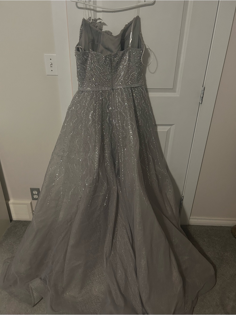 Silver Sparkle Formal Ball Gown Dress